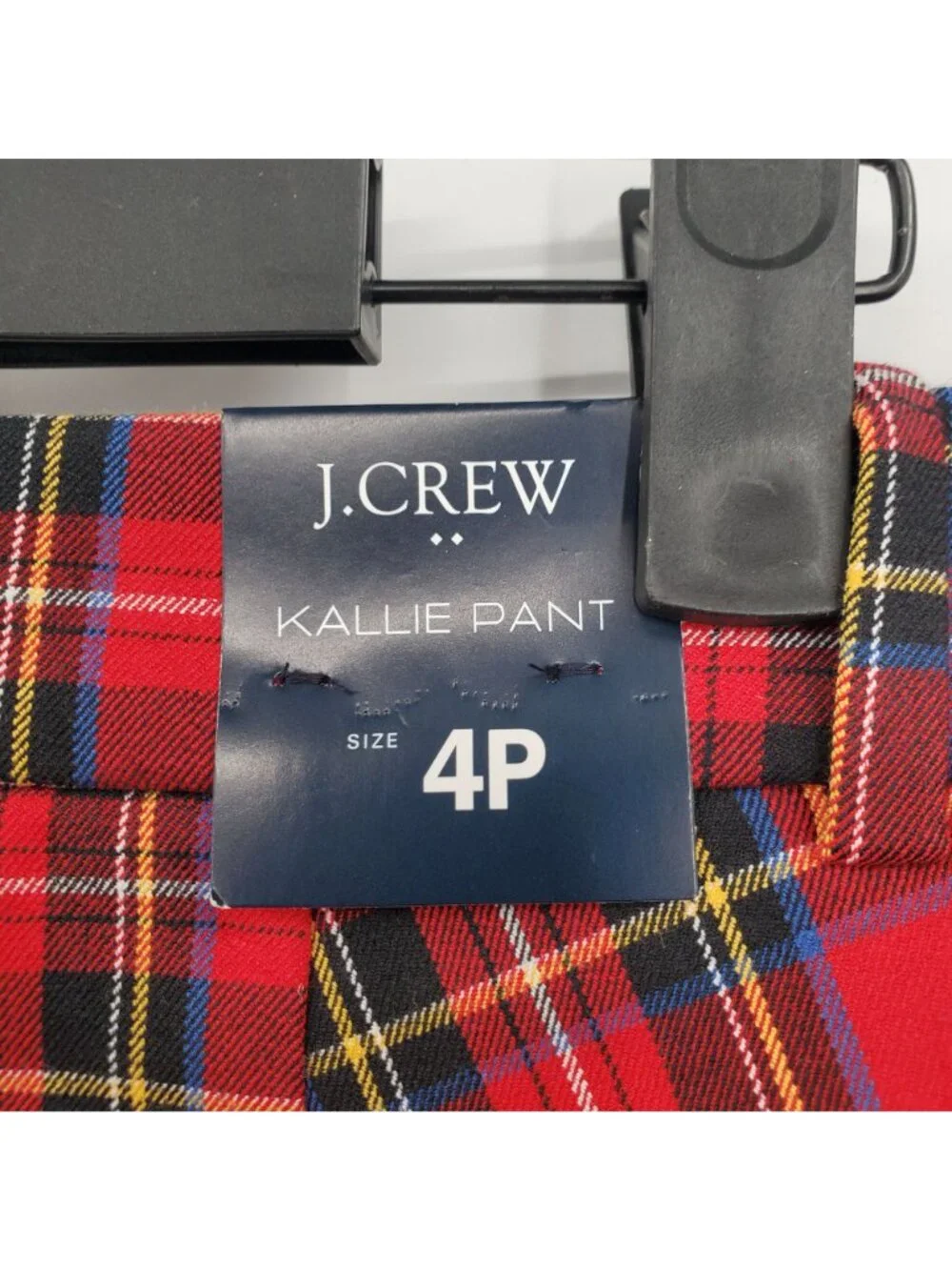 J. Crew Kallie Red Tartan Plaid High Rise Straight Ankle Pants Size 4P NWT